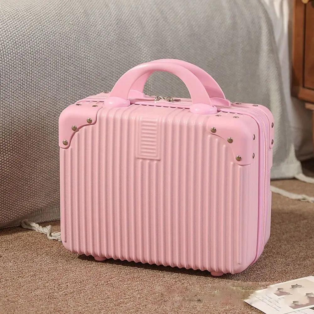 14" Mini Travel Suitcase – Cosmetic & Makeup Organizer with Password Lock