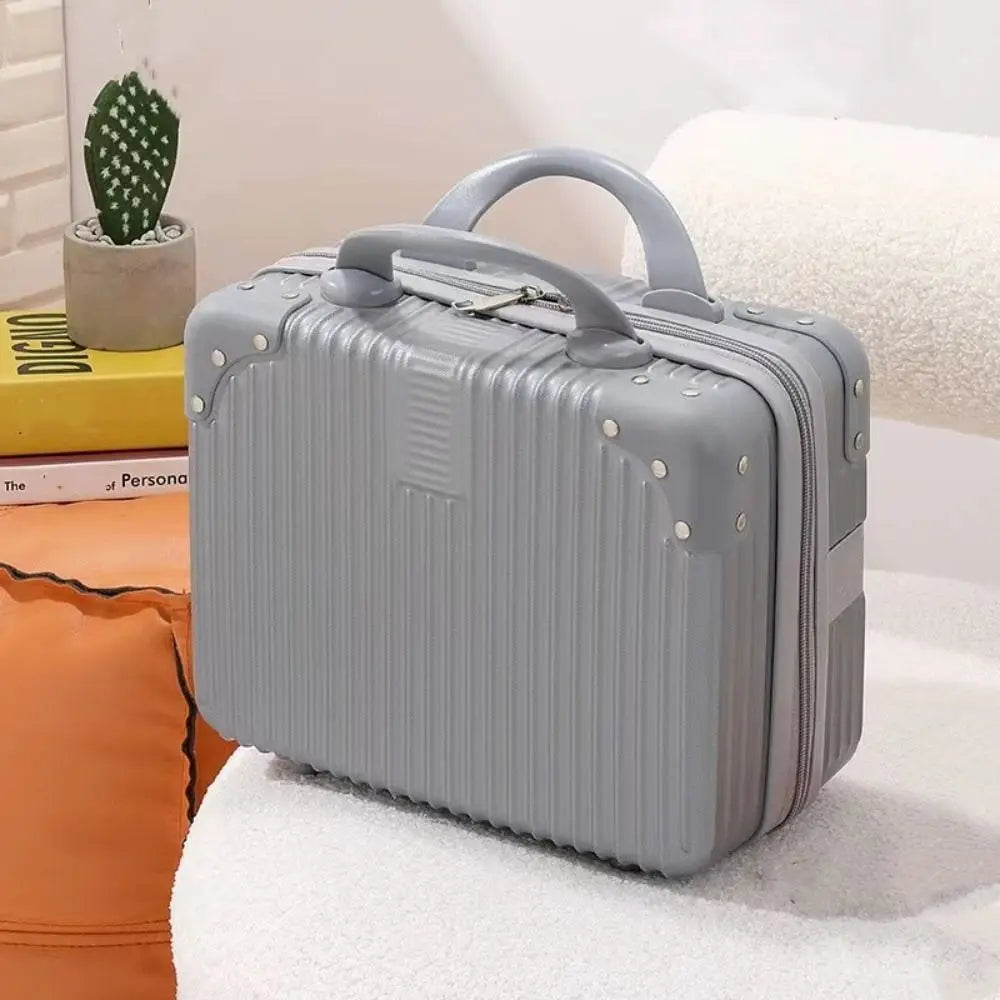 14" Mini Travel Suitcase – Cosmetic & Makeup Organizer with Password Lock