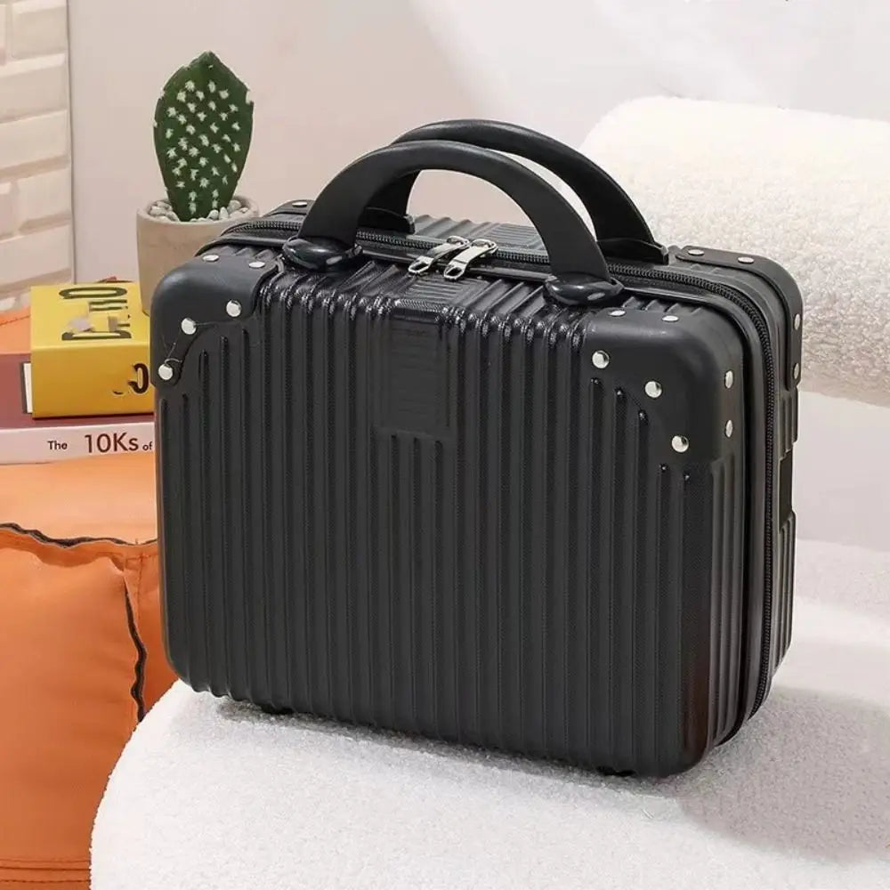 14" Mini Travel Suitcase – Cosmetic & Makeup Organizer with Password Lock