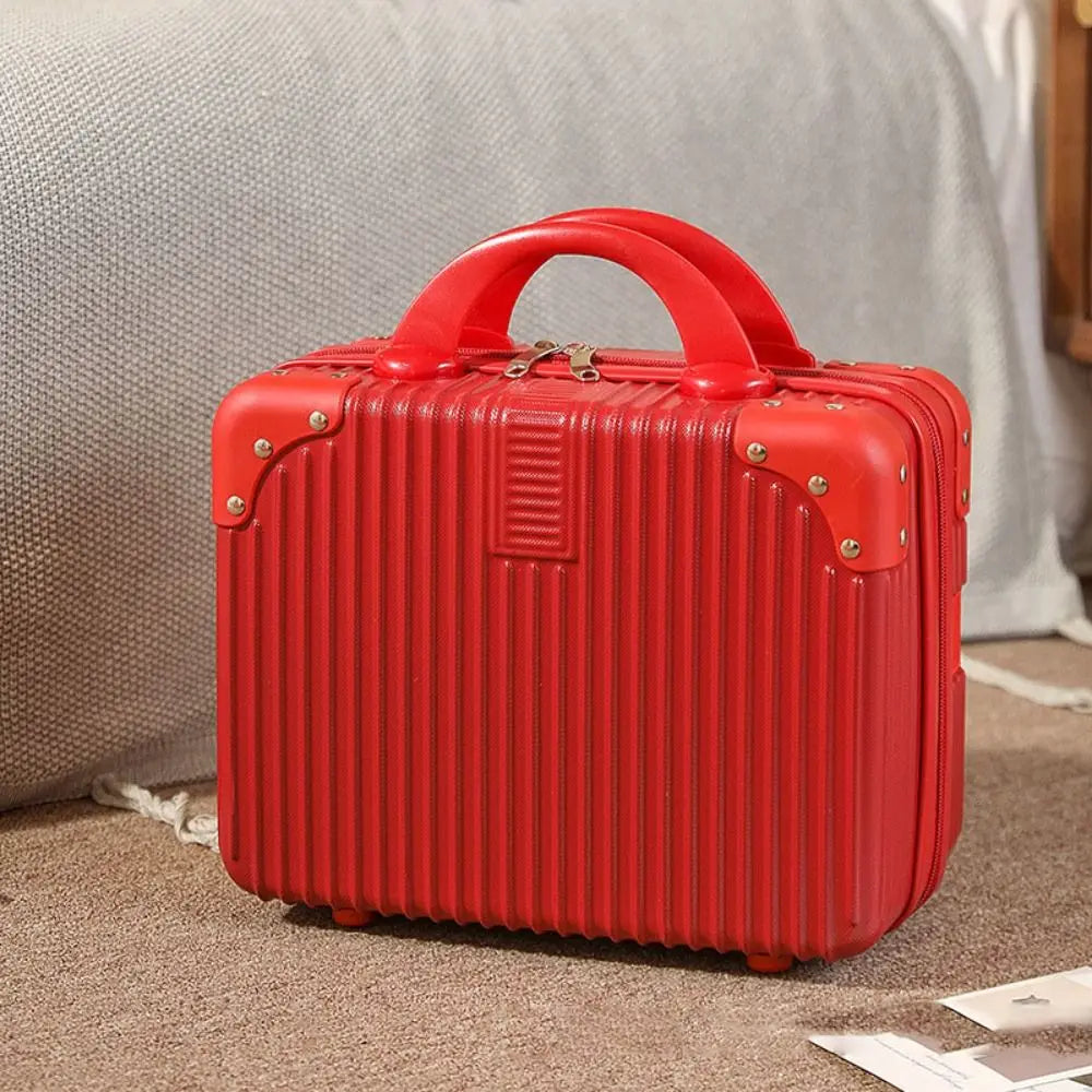 14" Mini Travel Suitcase – Cosmetic & Makeup Organizer with Password Lock