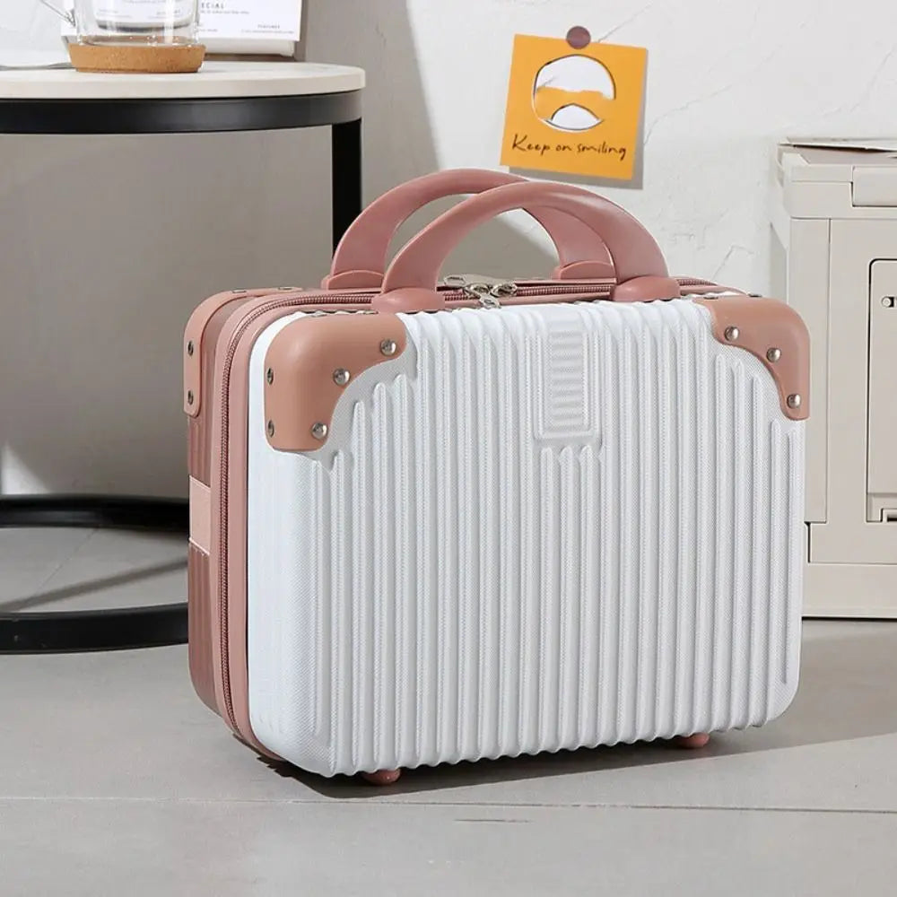 14" Mini Travel Suitcase – Cosmetic & Makeup Organizer with Password Lock
