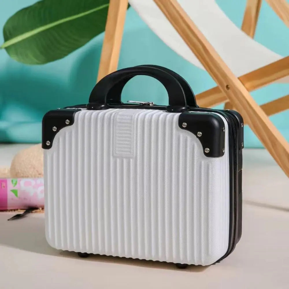 14" Mini Travel Suitcase – Cosmetic & Makeup Organizer with Password Lock