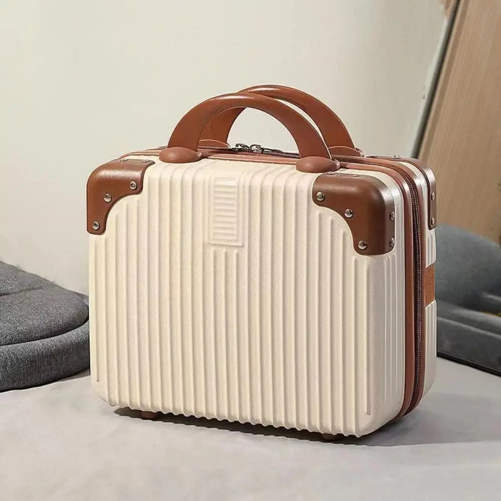 14" Mini Travel Suitcase – Cosmetic & Makeup Organizer with Password Lock