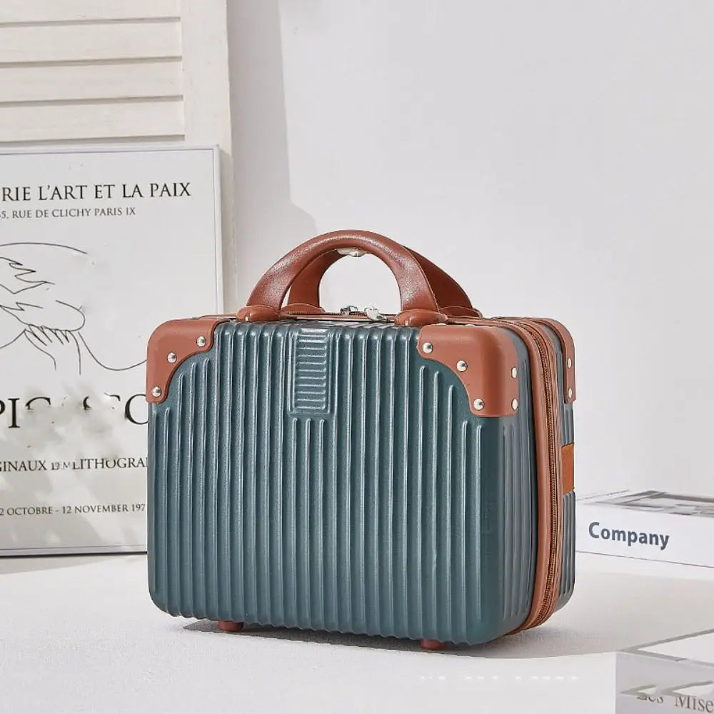 14" Mini Travel Suitcase – Cosmetic & Makeup Organizer with Password Lock