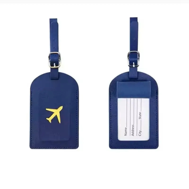 PU Leather Luggage Tag with Passport Cover – 4 Colors