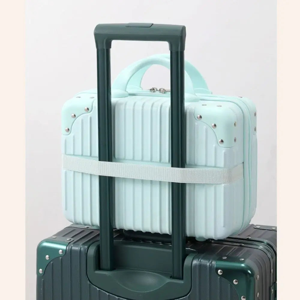14" Mini Travel Suitcase – Cosmetic & Makeup Organizer with Password Lock