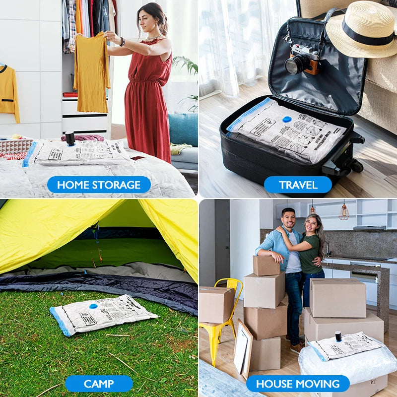 Vacuum Storage Bags with Cordless Electric Pump – Space Saver for Travel