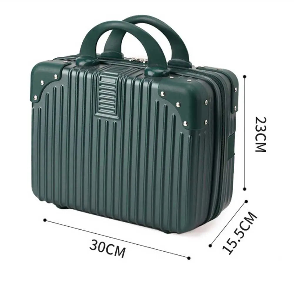 14" Mini Travel Suitcase – Cosmetic & Makeup Organizer with Password Lock