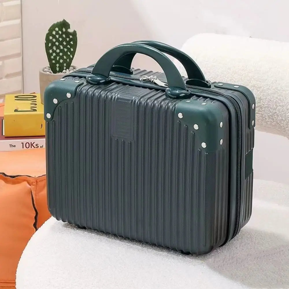 14" Mini Travel Suitcase – Cosmetic & Makeup Organizer with Password Lock