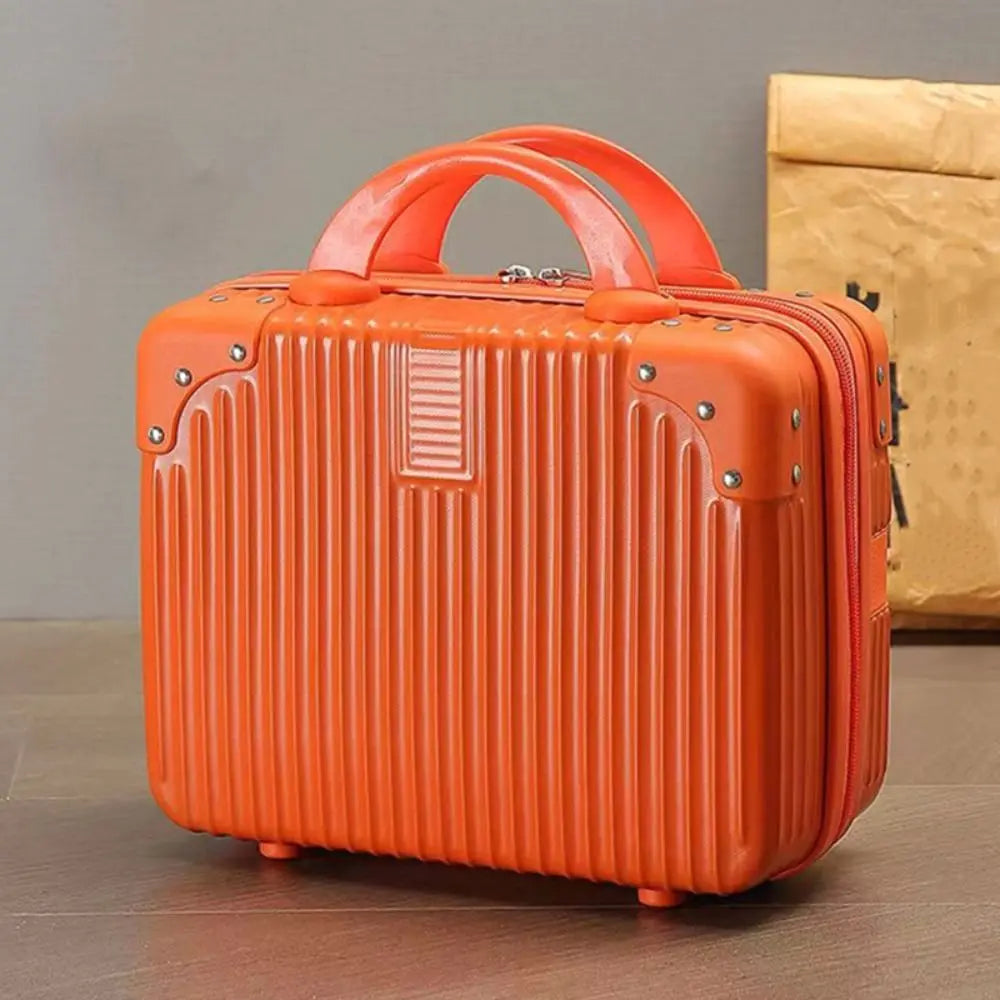 14" Mini Travel Suitcase – Cosmetic & Makeup Organizer with Password Lock
