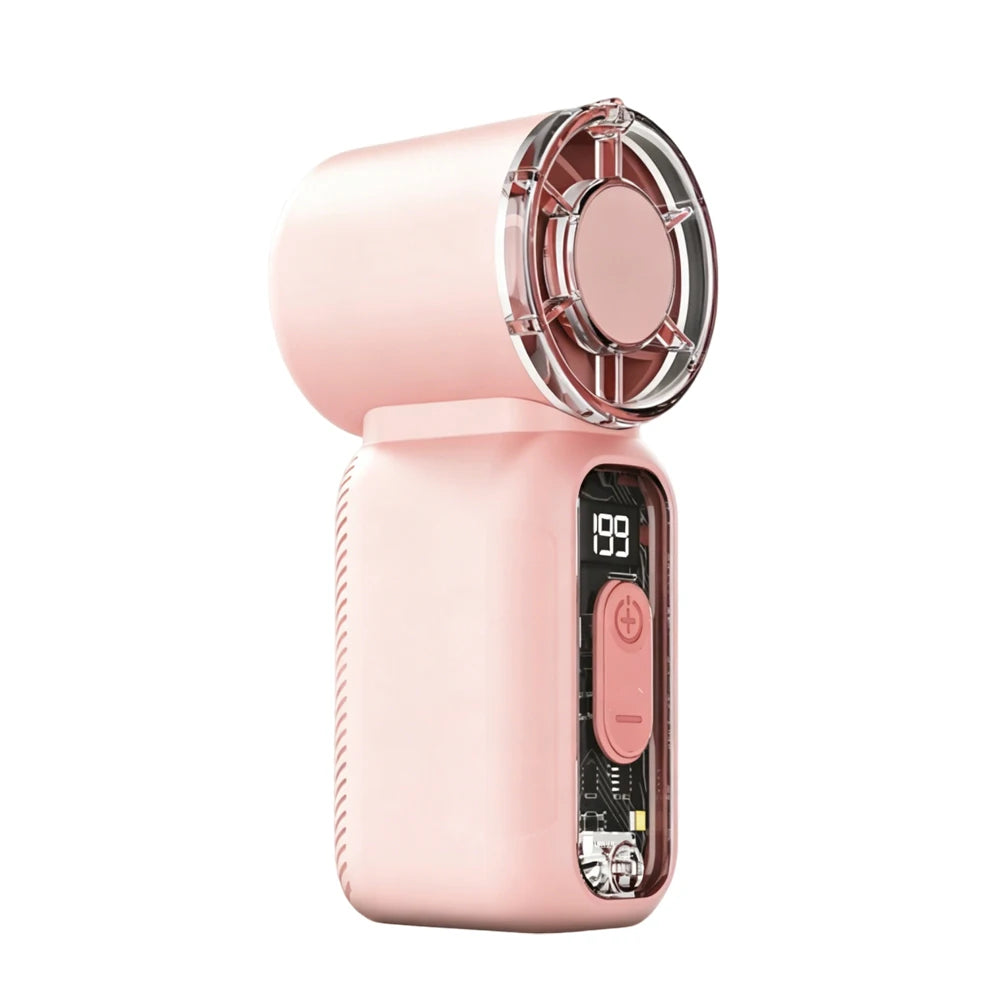 Portable Mini Fan – USB Rechargeable Travel Fan with Digital Display