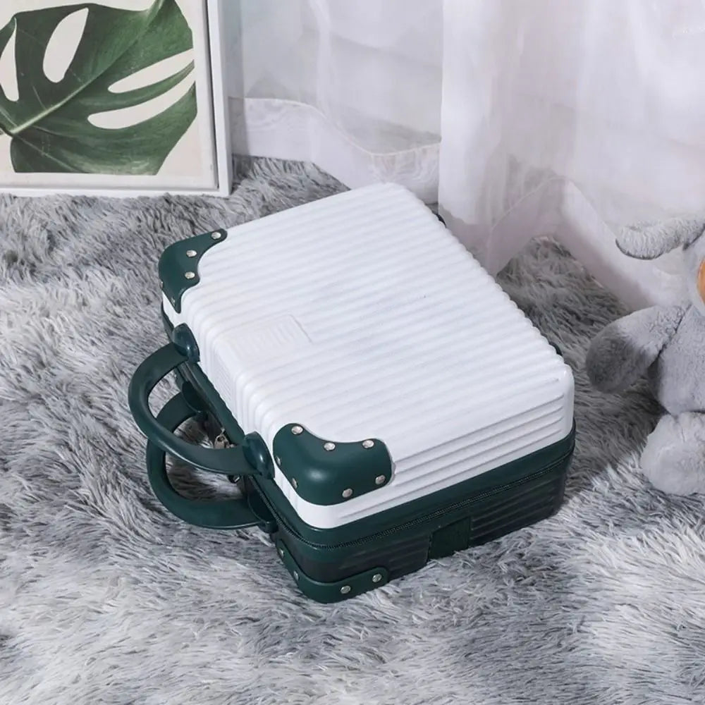 14" Mini Travel Suitcase – Cosmetic & Makeup Organizer with Password Lock