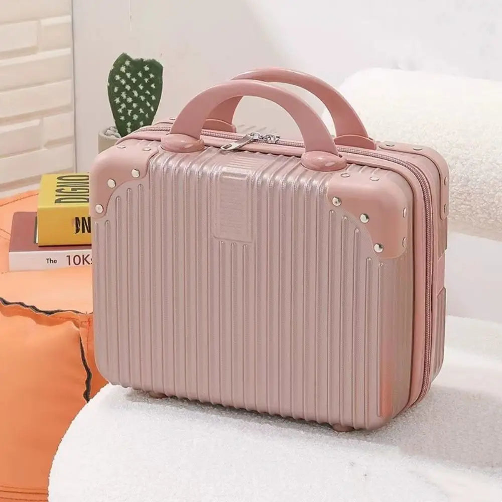 14" Mini Travel Suitcase – Cosmetic & Makeup Organizer with Password Lock
