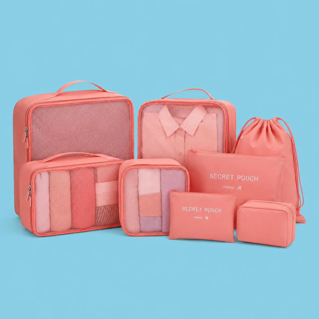 6-Piece Travel Storage Bags Waterproof Packing Organizers with Zipper