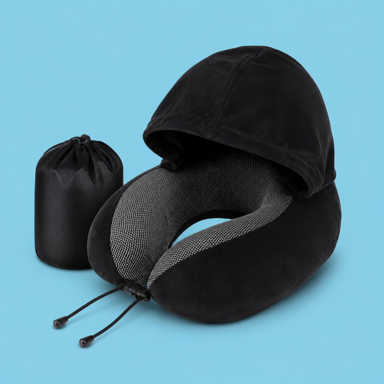Memory Foam Travel Pillow – Neck Support for Airplane, Car & Office