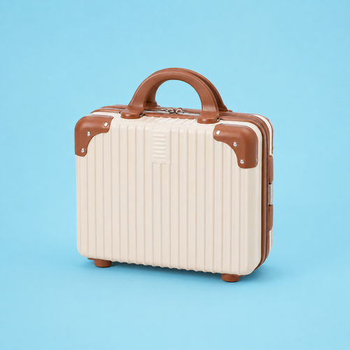 14" Mini Travel Suitcase – Cosmetic & Makeup Organizer with Password Lock